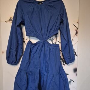 Blue Long Sleeve Dress